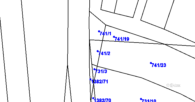 Parcela st. 741/2 v KÚ Šalmanovice, Katastrální mapa