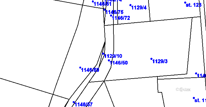 Parcela st. 1129/10 v KÚ Šalmanovice, Katastrální mapa
