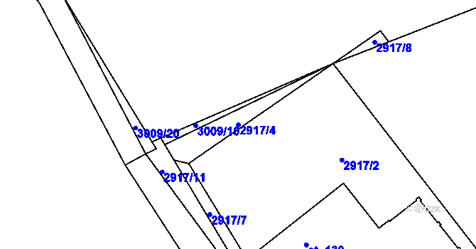Parcela st. 2917/4 v KÚ Šalmanovice, Katastrální mapa
