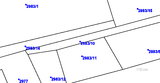 Parcela st. 2983/10 v KÚ Šalmanovice, Katastrální mapa