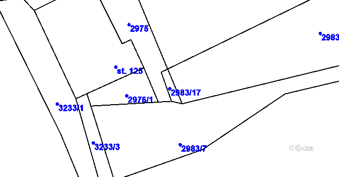 Parcela st. 2983/17 v KÚ Šalmanovice, Katastrální mapa