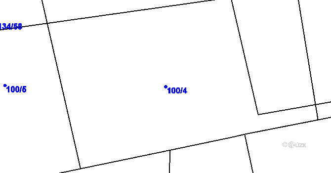 Parcela st. 100/4 v KÚ Šalmanovice, Katastrální mapa