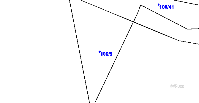 Parcela st. 100/9 v KÚ Šalmanovice, Katastrální mapa