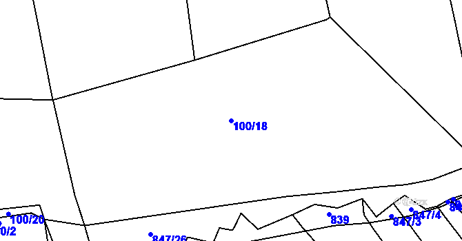 Parcela st. 100/18 v KÚ Šalmanovice, Katastrální mapa