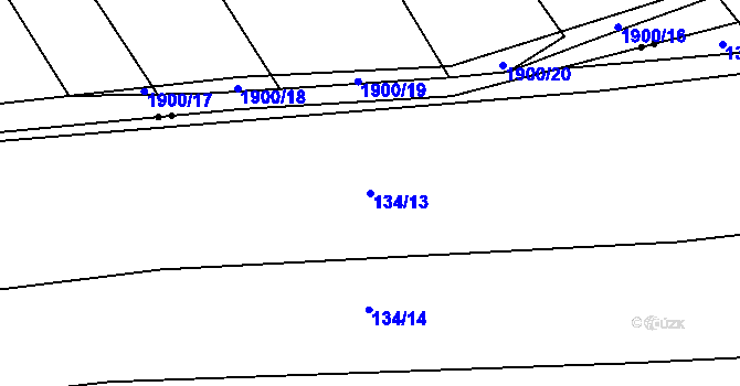 Parcela st. 134/13 v KÚ Šalmanovice, Katastrální mapa