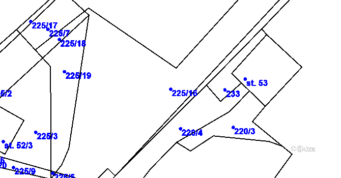 Parcela st. 225/16 v KÚ Šalmanovice, Katastrální mapa
