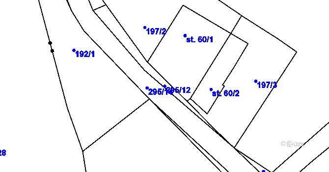Parcela st. 295/12 v KÚ Šalmanovice, Katastrální mapa
