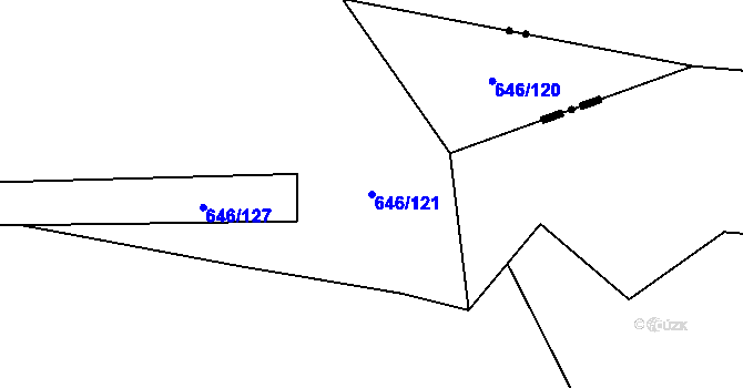 Parcela st. 646/121 v KÚ Šalmanovice, Katastrální mapa