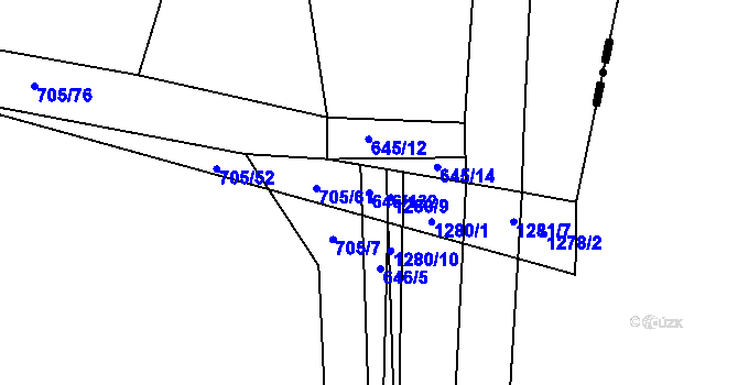 Parcela st. 646/132 v KÚ Šalmanovice, Katastrální mapa