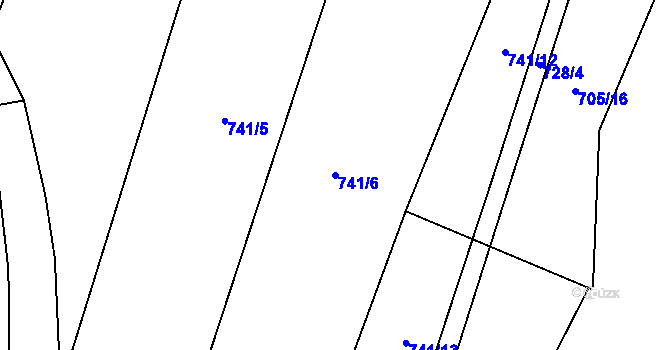 Parcela st. 741/6 v KÚ Šalmanovice, Katastrální mapa