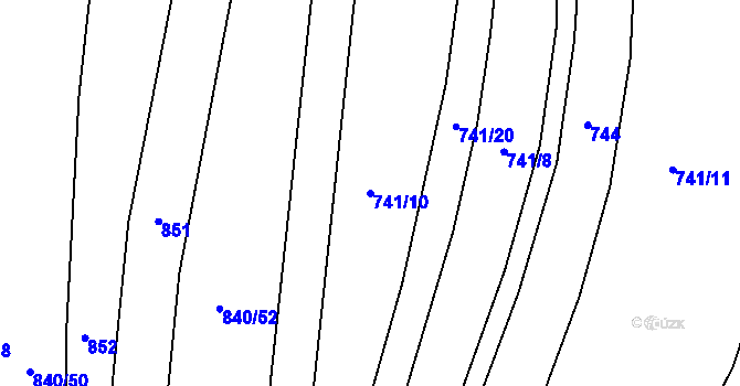 Parcela st. 741/10 v KÚ Šalmanovice, Katastrální mapa