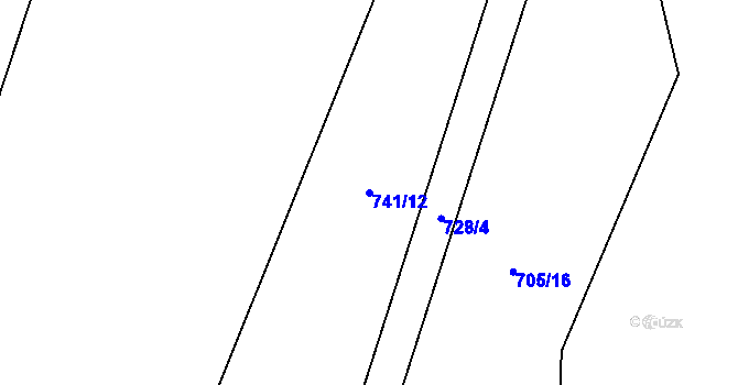 Parcela st. 741/12 v KÚ Šalmanovice, Katastrální mapa