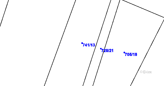 Parcela st. 741/13 v KÚ Šalmanovice, Katastrální mapa
