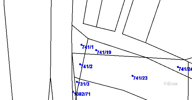 Parcela st. 741/19 v KÚ Šalmanovice, Katastrální mapa