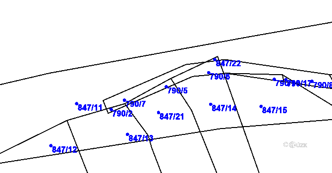 Parcela st. 790/5 v KÚ Šalmanovice, Katastrální mapa