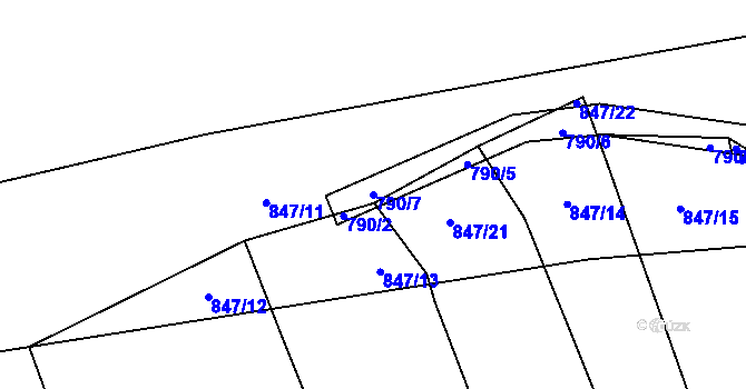Parcela st. 790/7 v KÚ Šalmanovice, Katastrální mapa