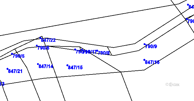 Parcela st. 790/8 v KÚ Šalmanovice, Katastrální mapa