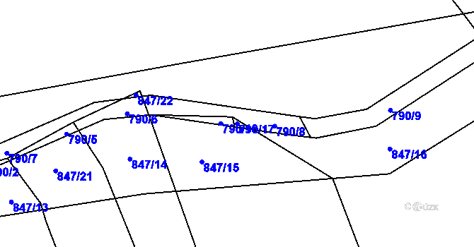 Parcela st. 790/17 v KÚ Šalmanovice, Katastrální mapa