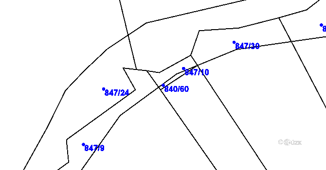 Parcela st. 840/60 v KÚ Šalmanovice, Katastrální mapa