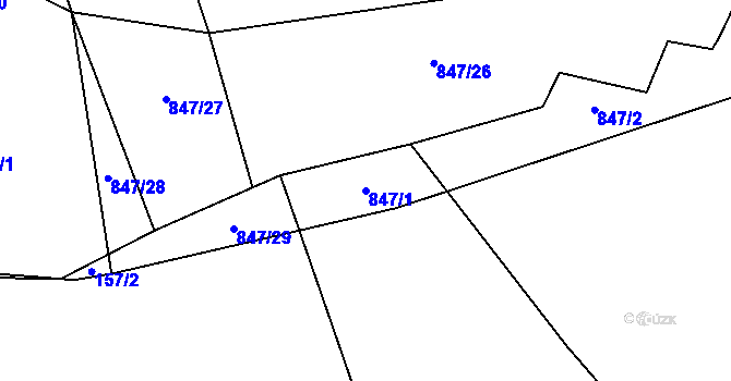 Parcela st. 847/1 v KÚ Šalmanovice, Katastrální mapa