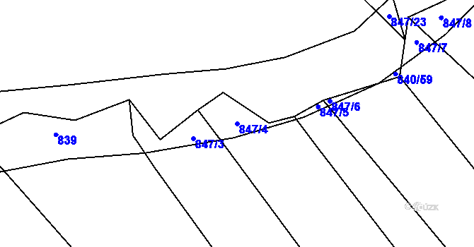 Parcela st. 847/4 v KÚ Šalmanovice, Katastrální mapa
