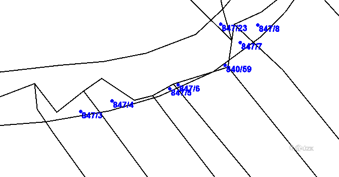 Parcela st. 847/5 v KÚ Šalmanovice, Katastrální mapa