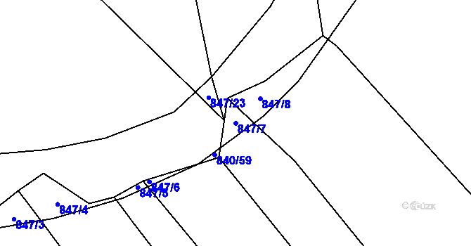 Parcela st. 847/7 v KÚ Šalmanovice, Katastrální mapa