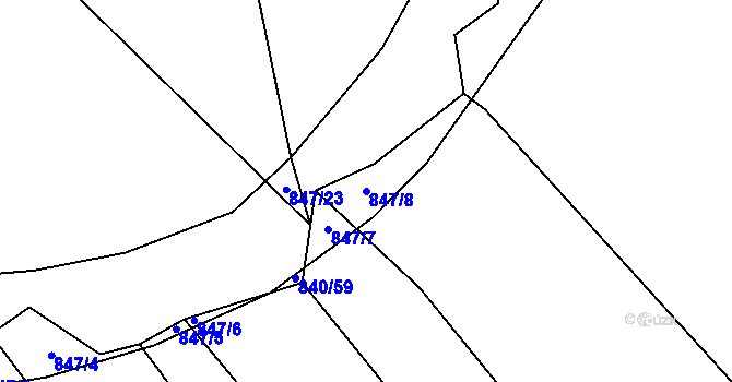 Parcela st. 847/8 v KÚ Šalmanovice, Katastrální mapa