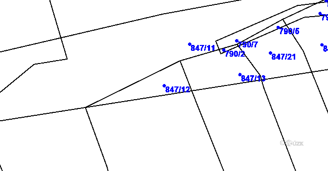 Parcela st. 847/12 v KÚ Šalmanovice, Katastrální mapa
