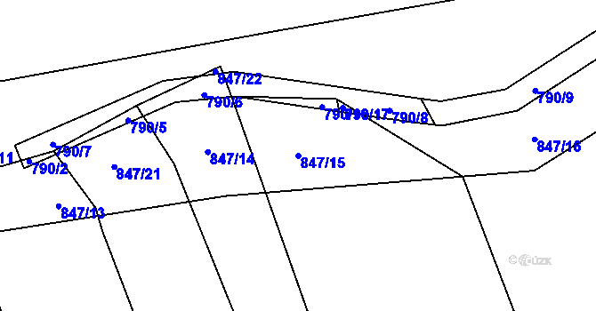 Parcela st. 847/15 v KÚ Šalmanovice, Katastrální mapa