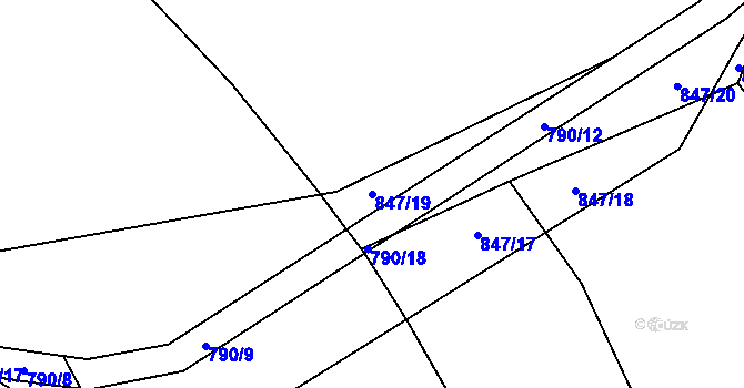Parcela st. 847/19 v KÚ Šalmanovice, Katastrální mapa