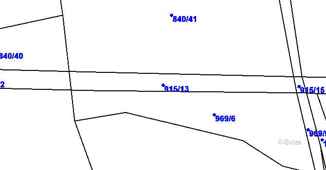 Parcela st. 915/13 v KÚ Šalmanovice, Katastrální mapa