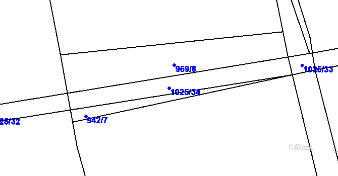 Parcela st. 1025/34 v KÚ Šalmanovice, Katastrální mapa