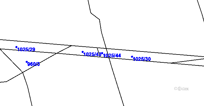 Parcela st. 1025/44 v KÚ Šalmanovice, Katastrální mapa