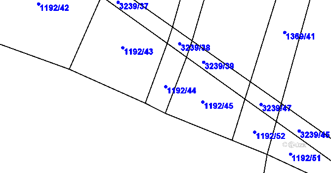 Parcela st. 1192/44 v KÚ Šalmanovice, Katastrální mapa