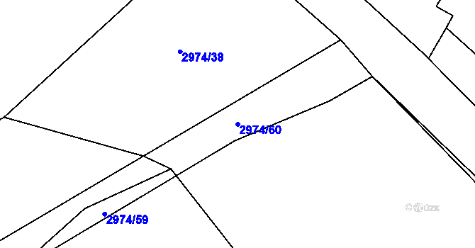 Parcela st. 2974/60 v KÚ Šalmanovice, Katastrální mapa