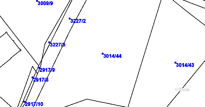 Parcela st. 3014/44 v KÚ Šalmanovice, Katastrální mapa