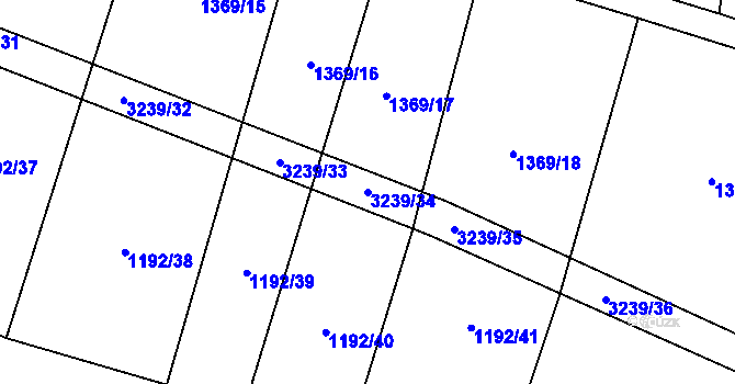 Parcela st. 3239/34 v KÚ Šalmanovice, Katastrální mapa