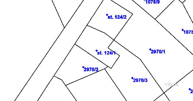 Parcela st. 124/1 v KÚ Šalmanovice, Katastrální mapa