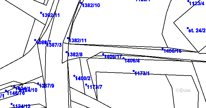 Parcela st. 1406/17 v KÚ Šalmanovice, Katastrální mapa