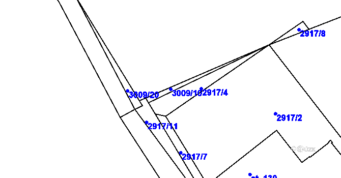 Parcela st. 3009/10 v KÚ Šalmanovice, Katastrální mapa