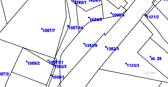 Parcela st. 1382/9 v KÚ Šalmanovice, Katastrální mapa