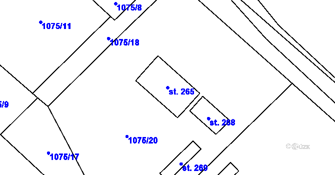 Parcela st. 265 v KÚ Šalmanovice, Katastrální mapa