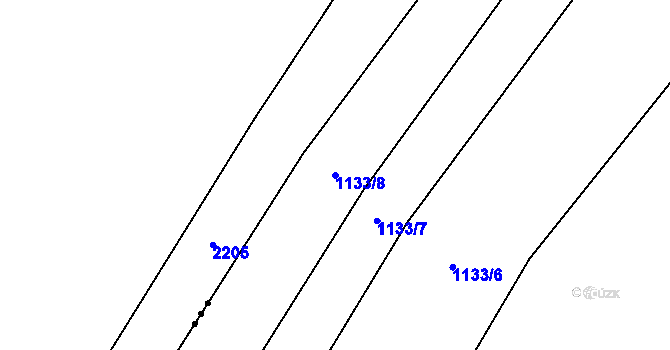 Parcela st. 1133/8 v KÚ Šanov u Rakovníka, Katastrální mapa
