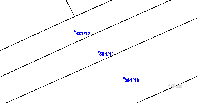 Parcela st. 381/11 v KÚ Šanov u Rakovníka, Katastrální mapa
