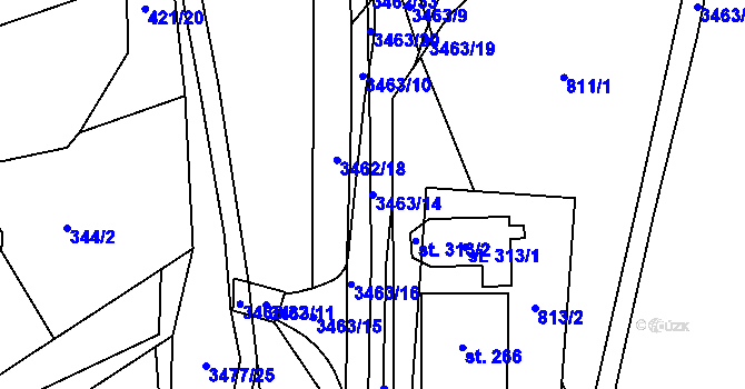 Parcela st. 3463/14 v KÚ Šanov, Katastrální mapa