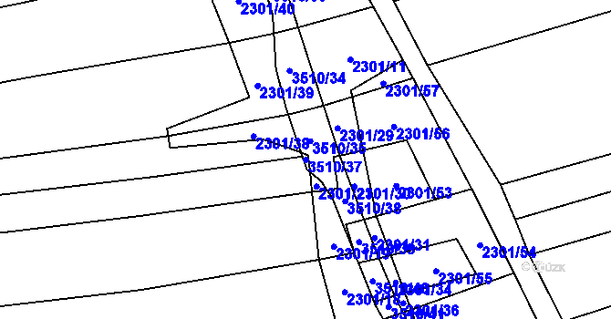 Parcela st. 3510/37 v KÚ Šanov, Katastrální mapa