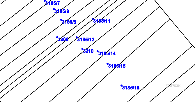 Parcela st. 3185/14 v KÚ Šanov, Katastrální mapa