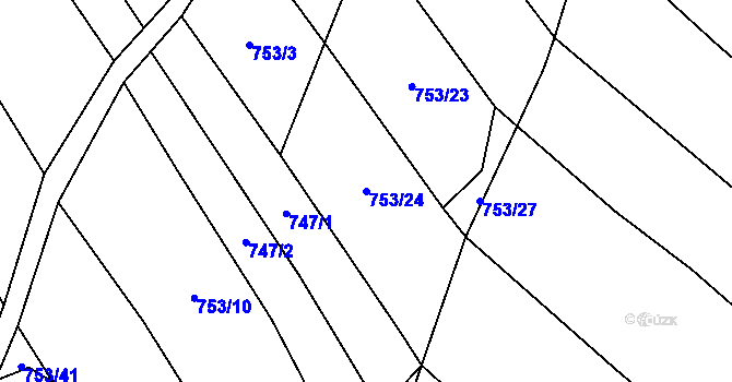 Parcela st. 753/24 v KÚ Šanov, Katastrální mapa