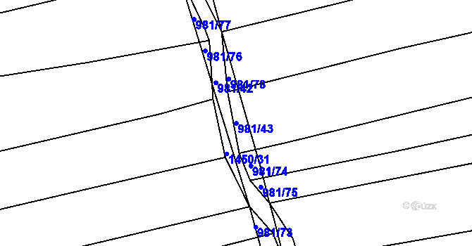 Parcela st. 981/43 v KÚ Šanov, Katastrální mapa